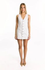 Isla White Wash Denim Mini Dress