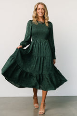 stockholm smocked dress | dark green