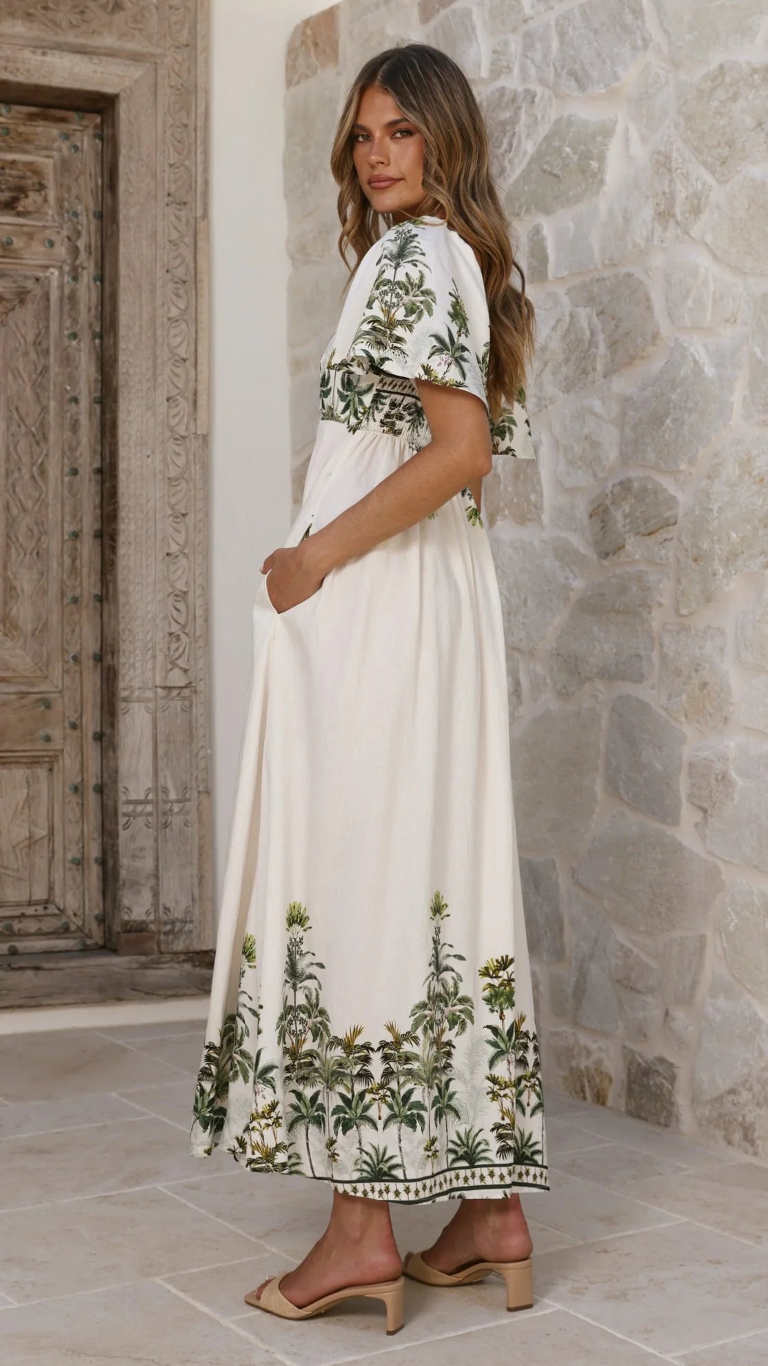 Tamar Maxi Dress - Palm Garden