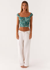 Rumors Off Shoulder Top - Cloud Nine Floral