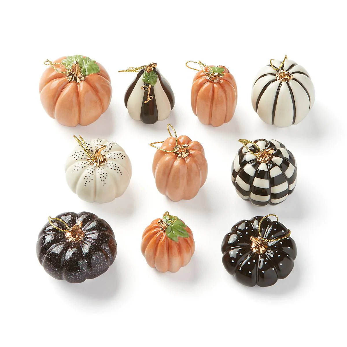 mini pumpkin 10-piece ornament set