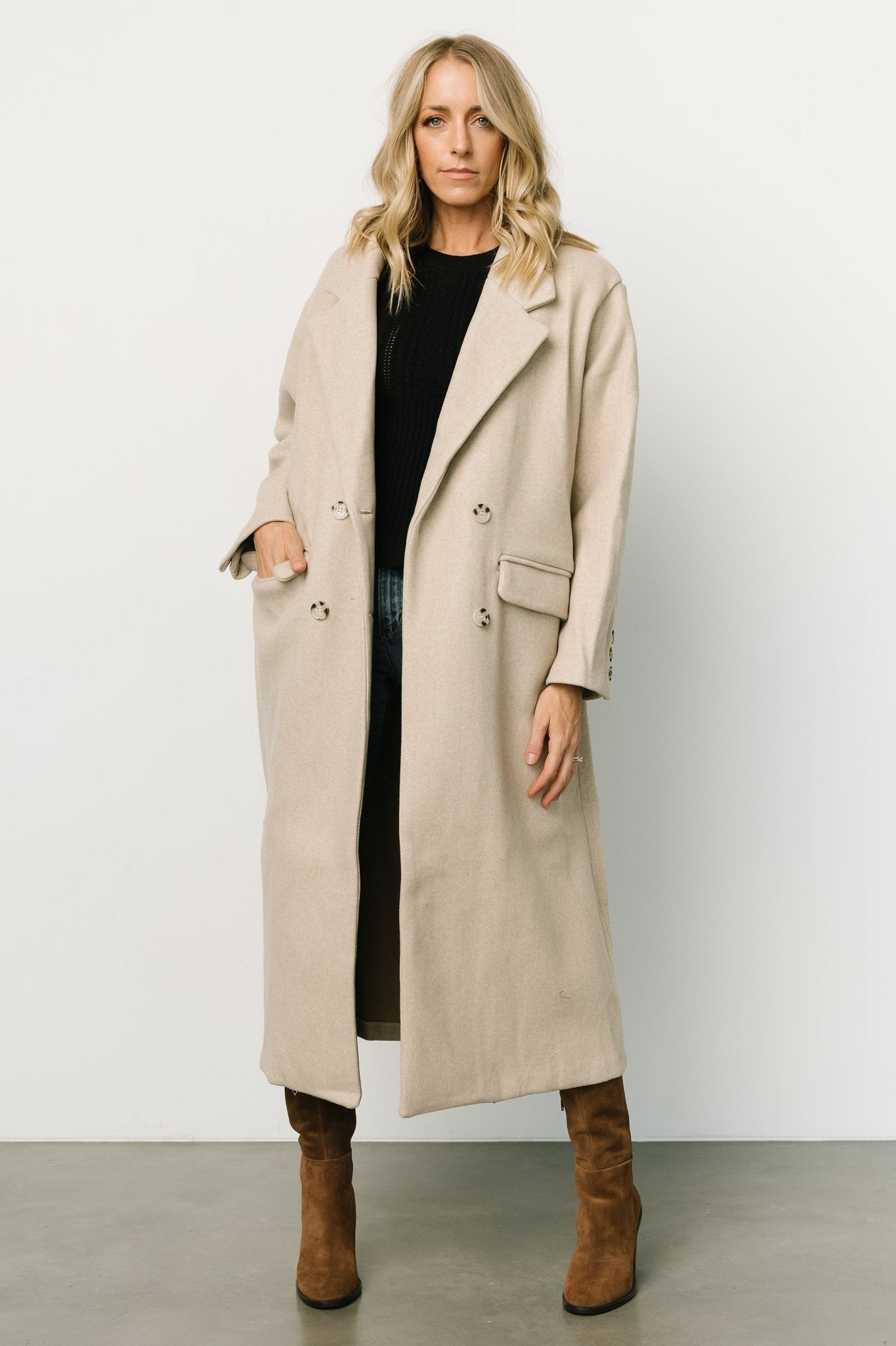 anderson double breasted coat | natural