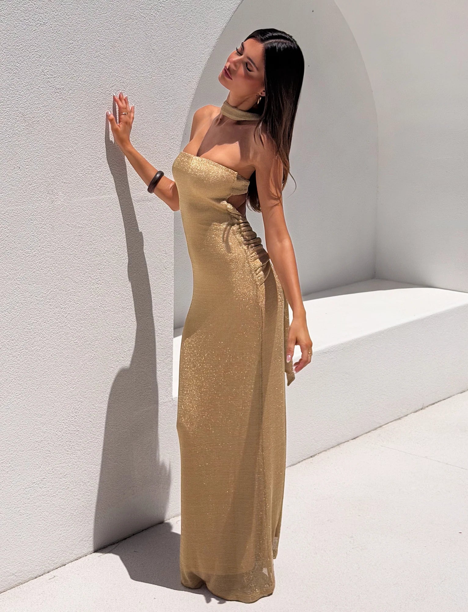 DANIELA SCARF DRESS 2.0 - GOLD
