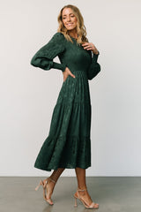 stockholm smocked dress | dark green
