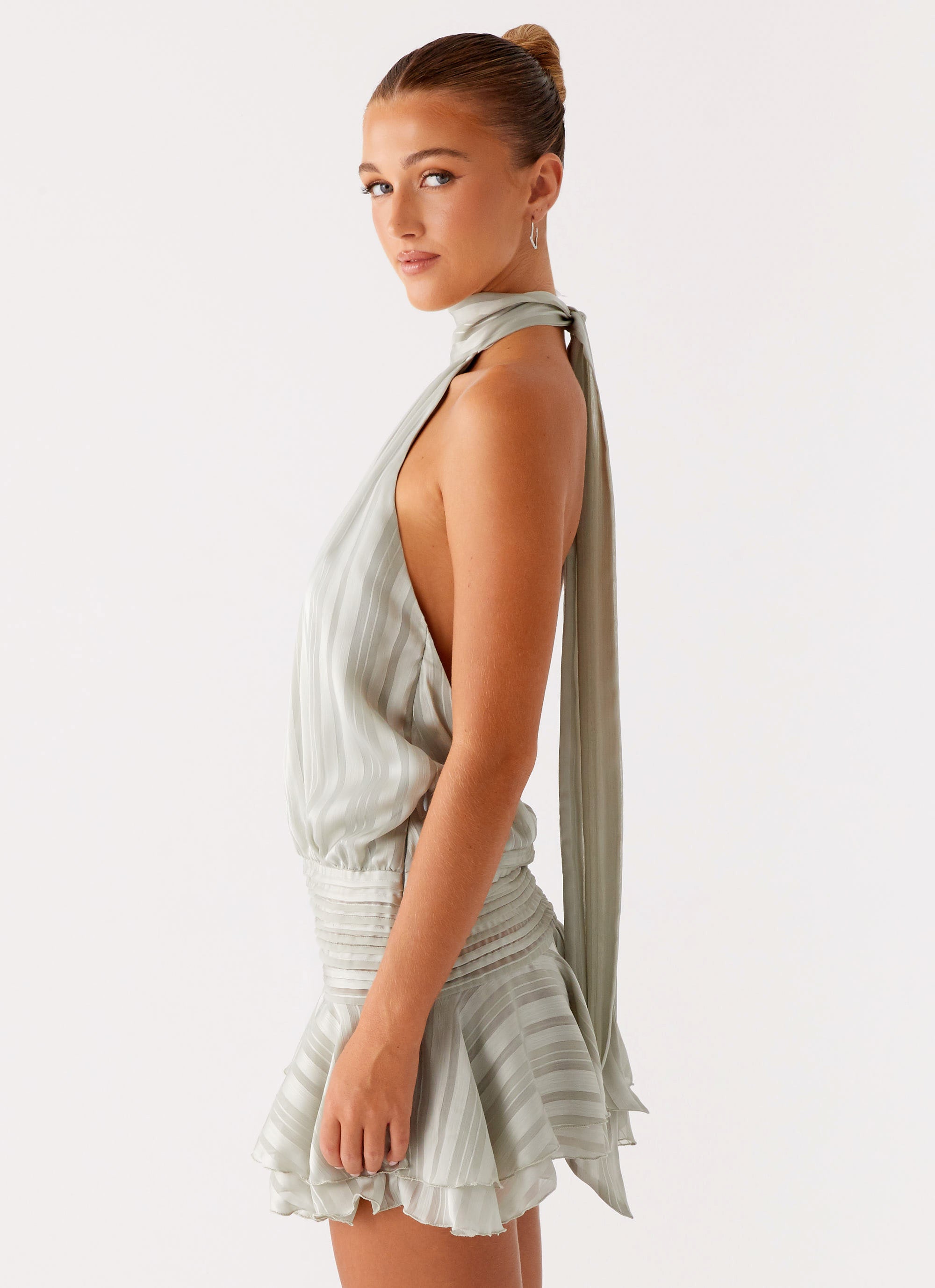 Willow Chiffon Mini Dress - Green
