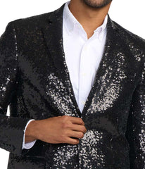 Men's Black Sequin Blazer